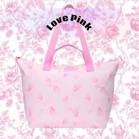PINK Victoria's Secret Handbags - PINK Victoria's Secret X LOVESHACKFANCY Pink Floral Tote*LIMITED EDITION* 🎀🩷🌸